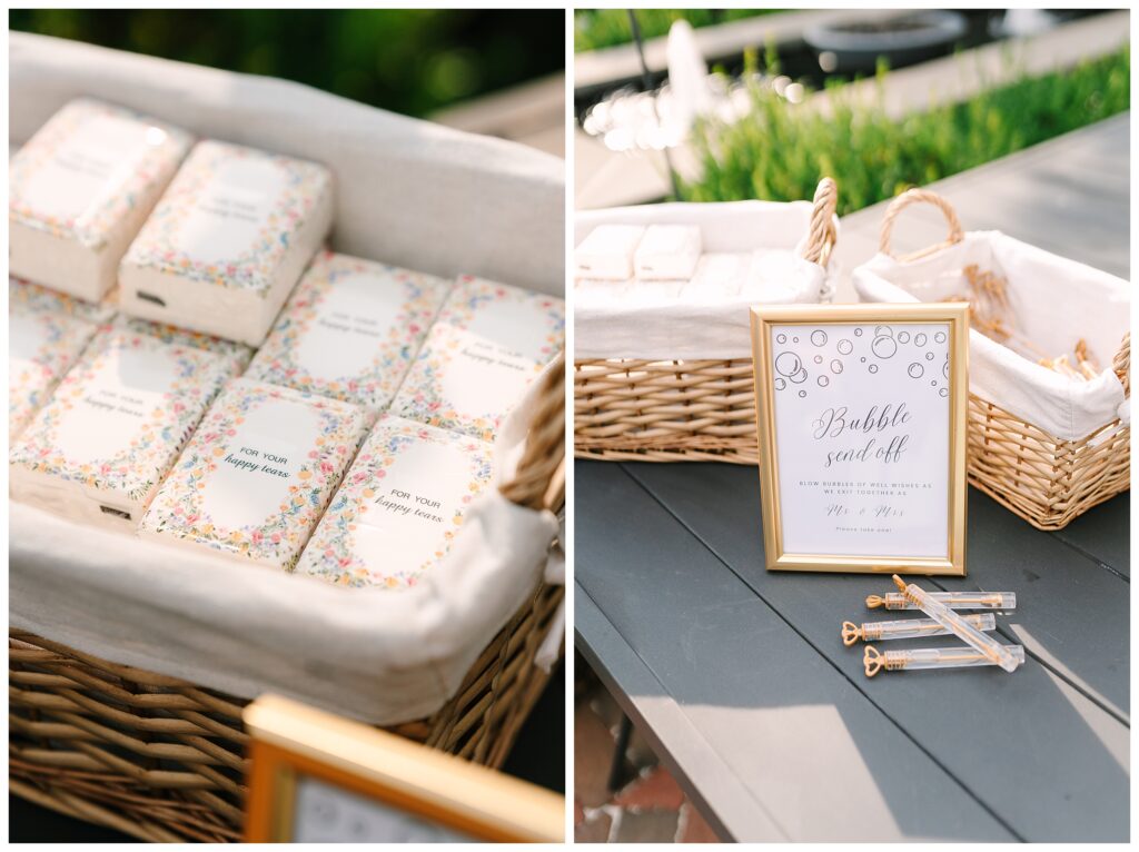 ceremony bubble exit David's Country Inn wedding photographer. NJ Garden Wedding Ceremony Venue Renee Ash Photography