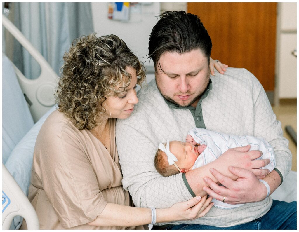 Newborn baby photographed during Fresh 48 session at Cooperman Barnabas Medical Center