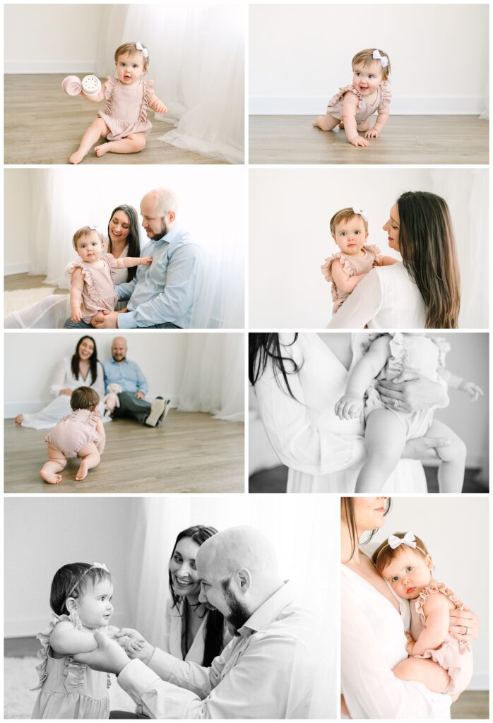 Playful simple studio photo shoot North nj photo studio in the shoppes at Lafayette. storytelling first birthday photo shoot.