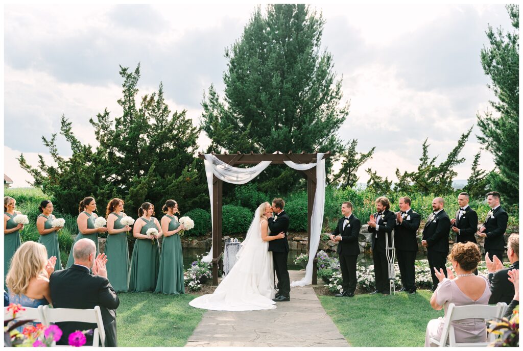 An elegant Crystal Springs Wedding at grand cascades lodge NJ. Garden ceremony, Emerald Ballroom reception, and golden hour portraits