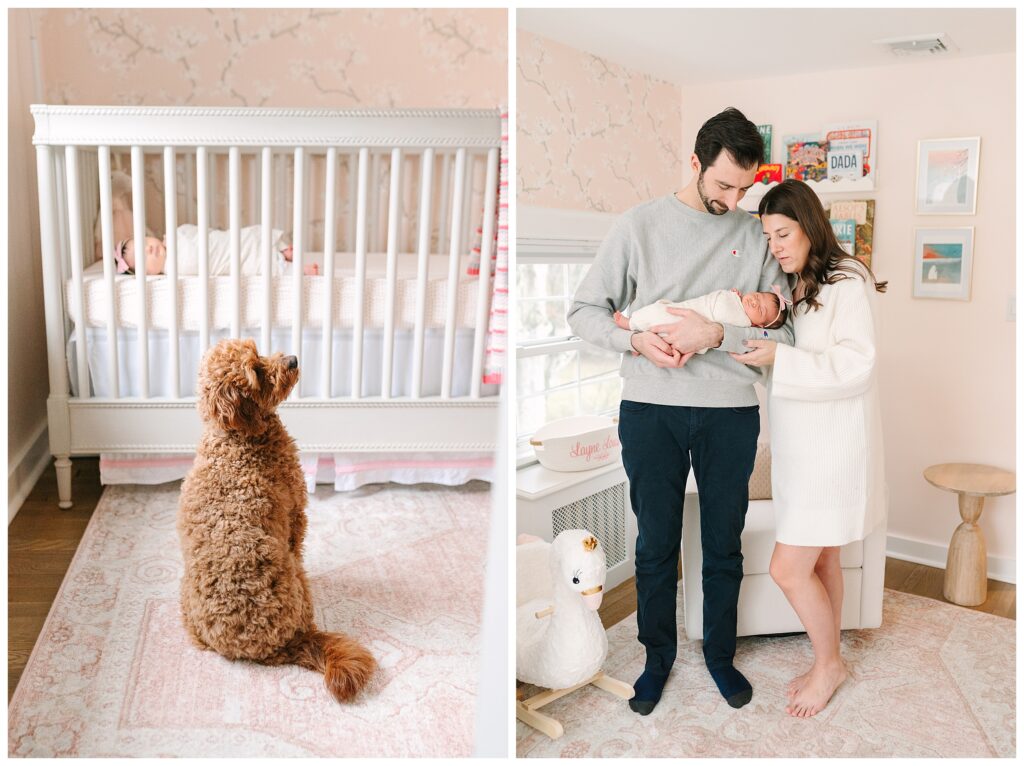 Minimal and timeless newborn photography taken in a New Jersey home