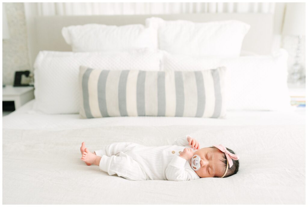 Minimal and timeless newborn photography taken in a New Jersey home