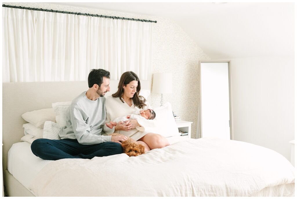 Calm and natural in home newborn photography experience for New Jersey families