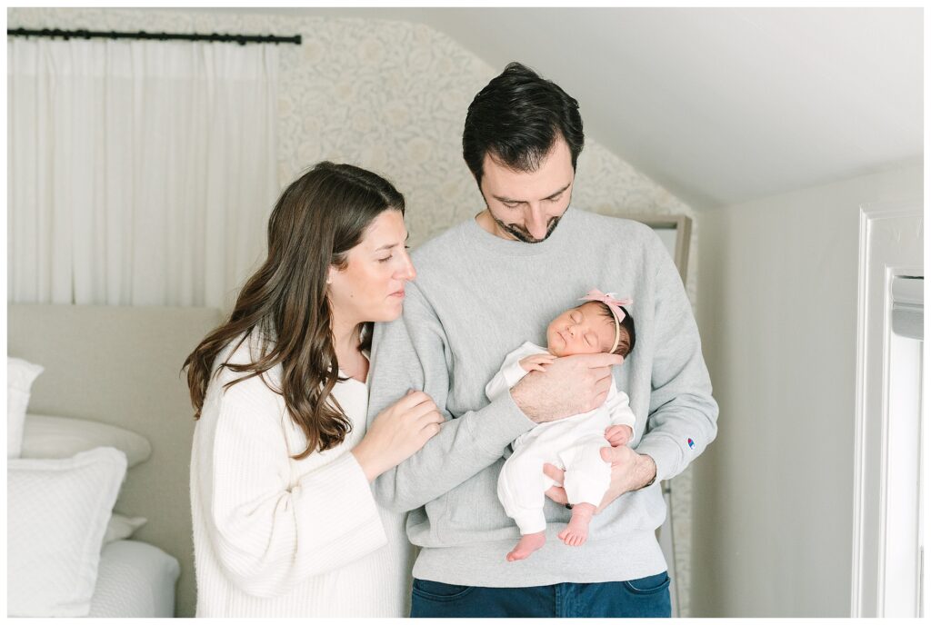 Minimal and timeless newborn photography taken in a New Jersey home