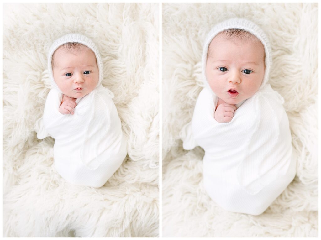 natural simple minimal newborn photography in north new jersey with renee Ash Photography. light and minimal using neutral wraps, soft textures, and clean backdrops, then added the sweetest subtle pops of pink and red as a nod to Valentine’s Day. It was just enough color to feel seasonal and fun, while still keeping the images classic and timeless.