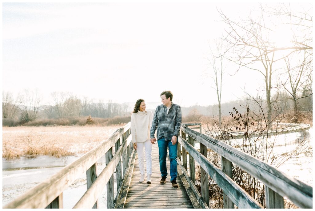Winter Engagement Session in sussex county new jersey for couples who love hiking, being outdoors, or spending weekends exploring, being adventurous and fun!
