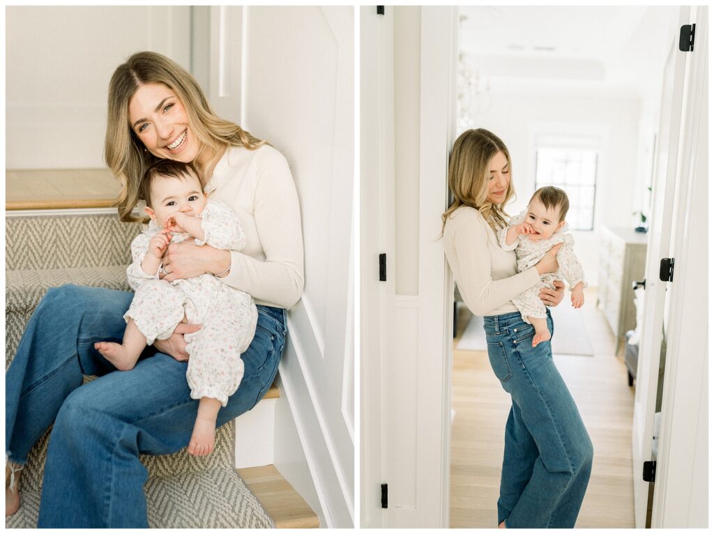 Lifestyle motherhood photography Madison NJ with mom playing with toddler