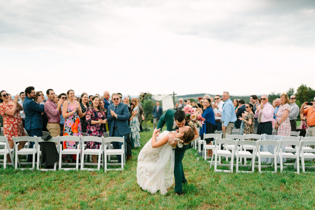 Sussex County New Jersey Farm wedding with a rental tent. Private property and backyard wedding in North New Jersey with North NJ Wedding photographer Renee Ash Photography