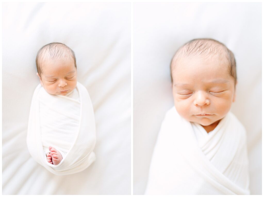 simple white minimal newborn photography in north new jersey photo studio space.