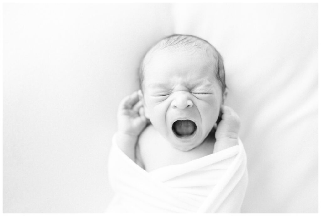 simple newborn photography on black and white in north new jersey sussex county new jersey photography studio 