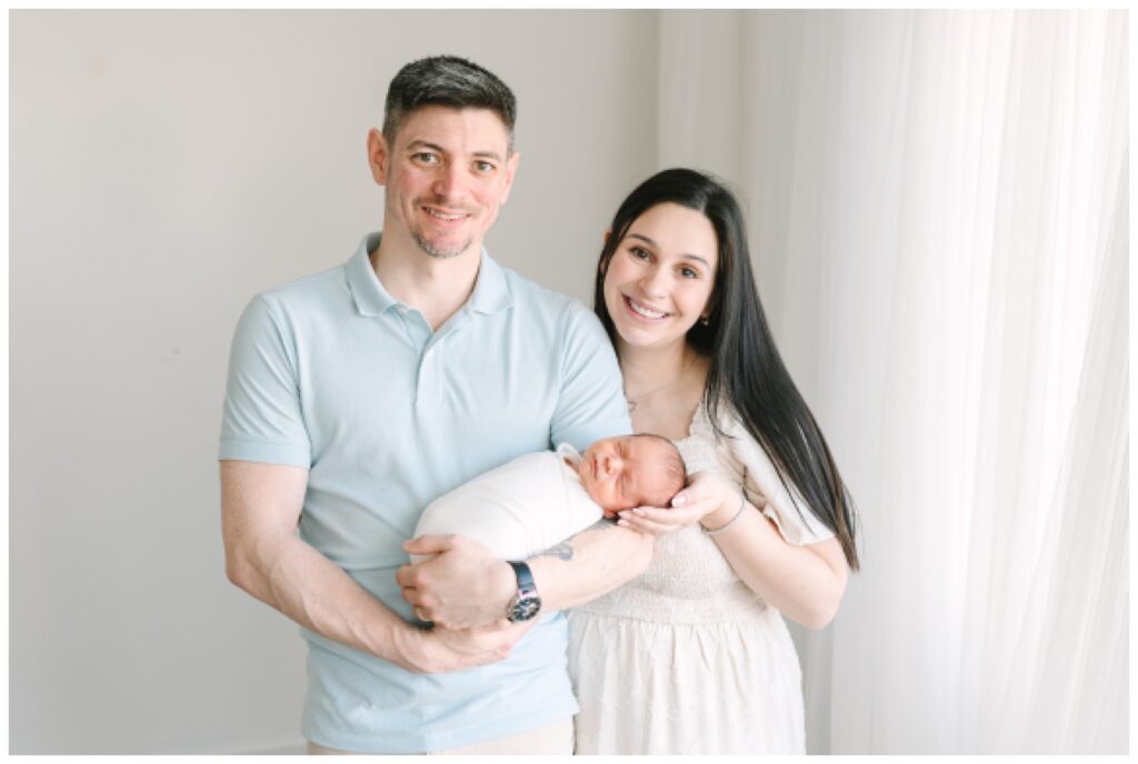 Best Newborn Photographer NJ Mother and children photographer for mothers day in north new jersey Newborn Photography in North New Jersey | Natural Family Studio Session with Siblings white and blue wardrobe minimal simple styling