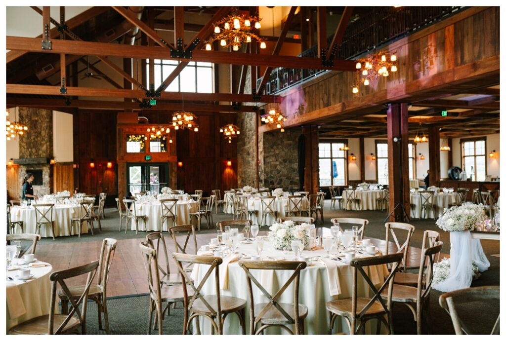 Elevated Rustic Mountain Lodge Wedding Reception Space at Mountain Creek Resort Venue Photographer Renee Ash Photography