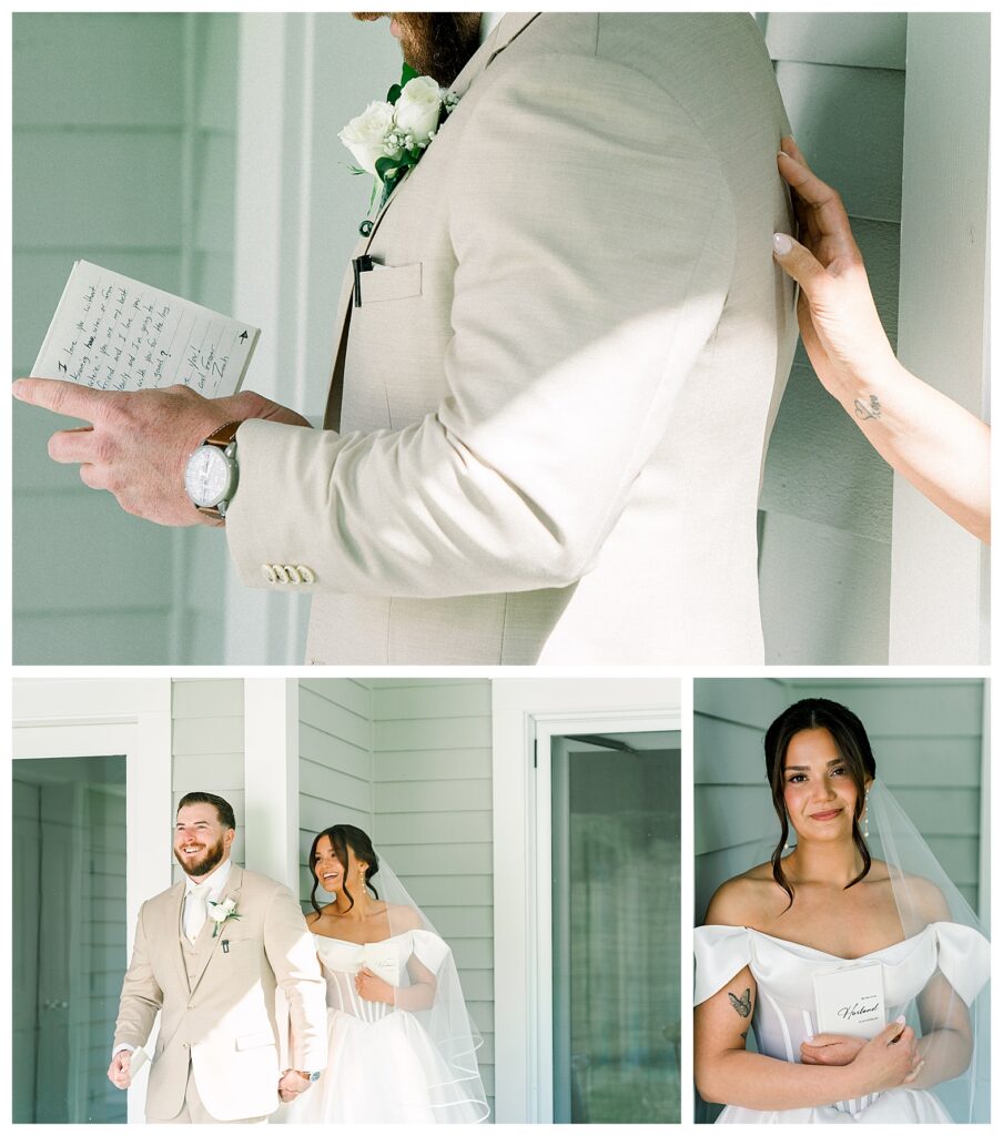 First touch and private vows before the ceremony- alternative to a first look.  catskills ny wedding photographer: Stonewall Estate Catskills NY | Mountain-View Wedding Weekend