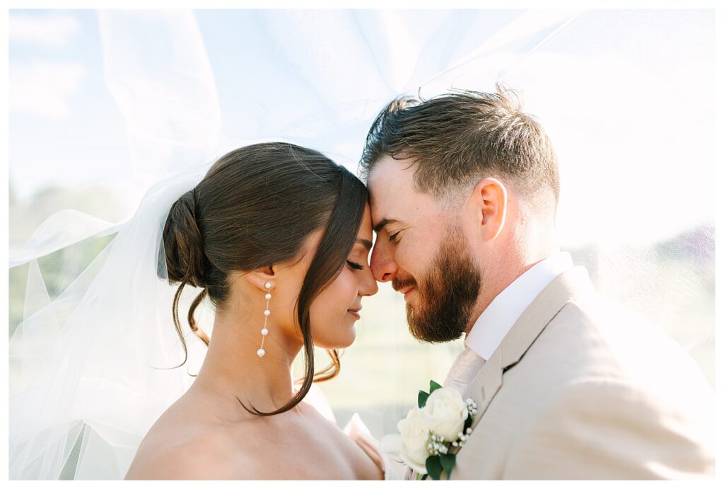 bride and groom under the veil photos Stonewall Estate Catskills NY | Mountain-View Wedding Weekend