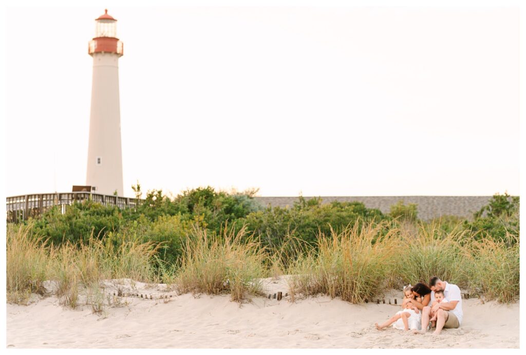 Cape May lighthouse beach family photographer